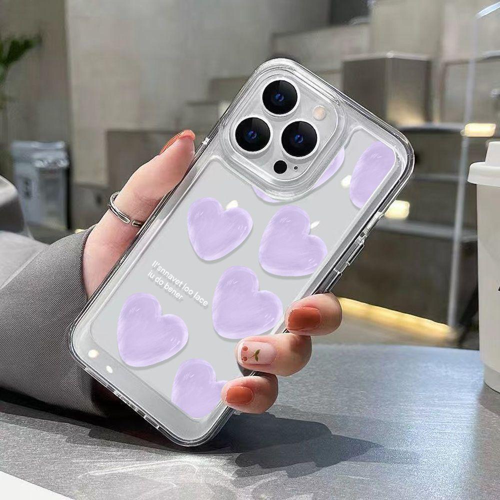 Простая фиолетовая любовь подходит для чехла для мобильного телефона iPhone17 16pro Apple 13 полноразмерного 14/15 высококачественная доставка.