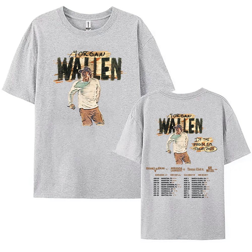 Women Clothing I'm The Problem Tour 2025 NEW T-Shirt MorganWallen Printing Tshirts Cotton Casual Unisex Streetwear Hip Hop  Tees