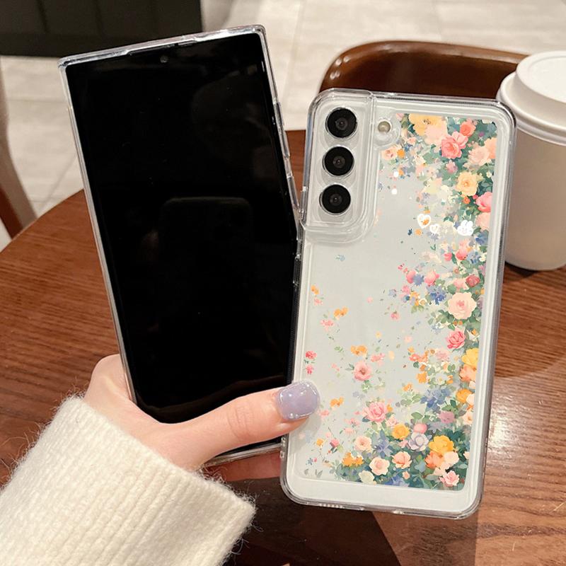 Чехол с маленькими цветами для Samsung Galaxy S24 S23 S22 Ultra S21 S20 FE A52 A56 A14 A34 A15 A25 A35 A55 A54 5G S25 Plus силиконовый чехол