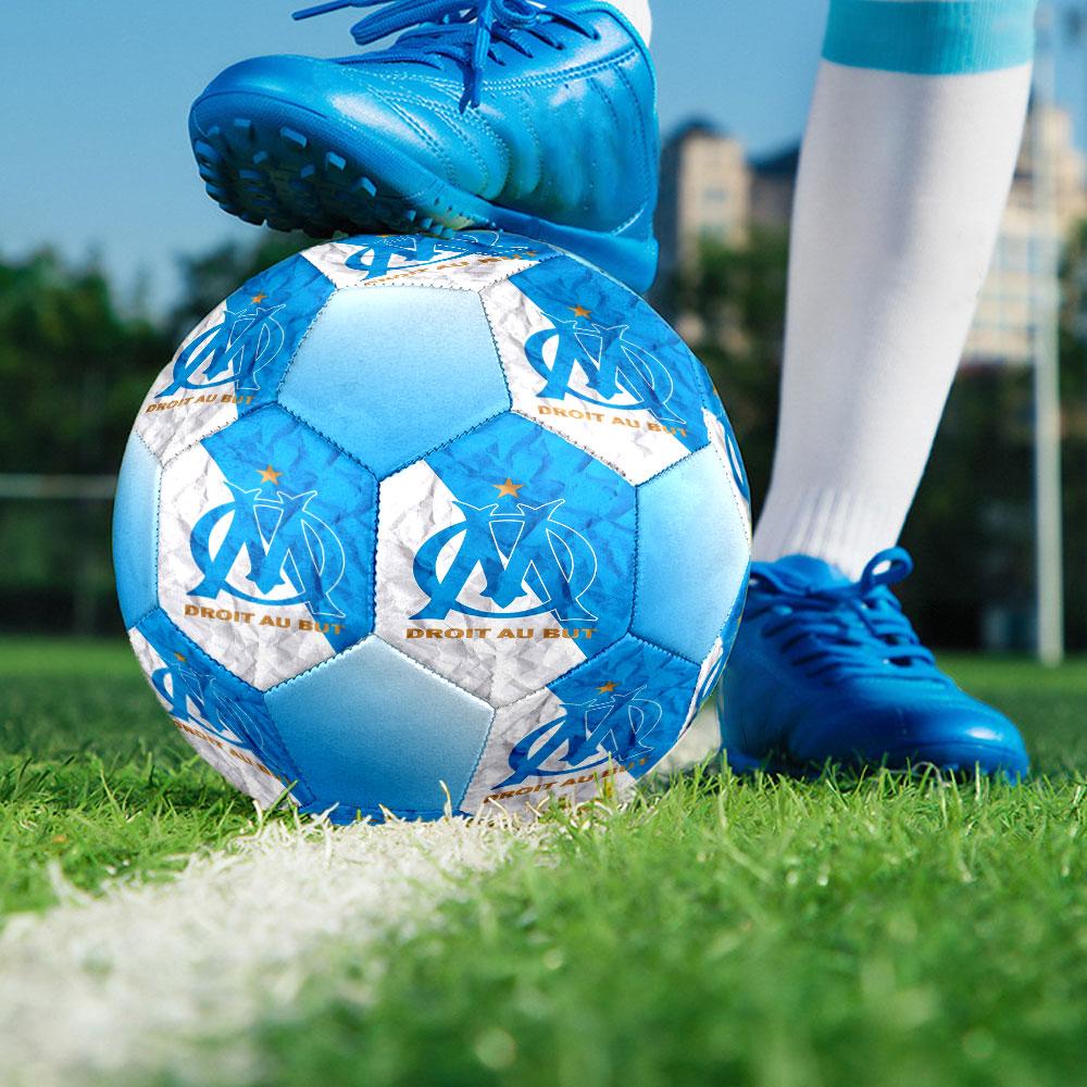 Olympique de Marseille football club Indoor Size 5 Soccer Ball Colorful Machine Stitched PVC Competition Ready Durable High-Bounce