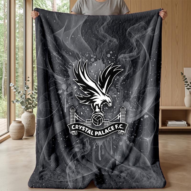 Crystal Palace Football Print Flannel Blanket, Soft Warm Lightweight Throw Blanket for Sofa Bed Camping