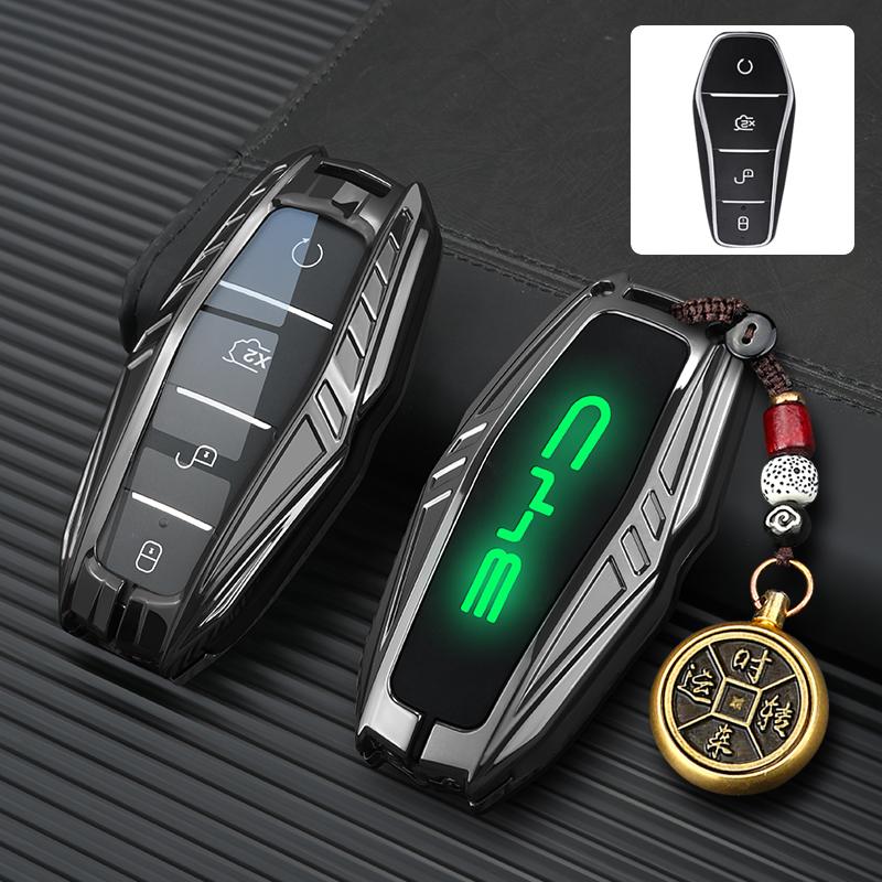 Автомобильный кожаный чехол-брелок из цинкового сплава для BYD Atto 3 Han EV Dolphin Lied Tang Dm Qin PLUS Song Pro MAX Yuan Аксессуары для брелоков