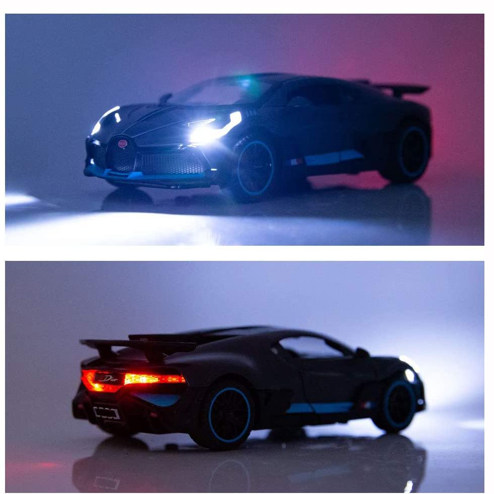 Модель автомобиля Bugatti Divo в масштабе 1/32, игрушечная литая машина из цинкового сплава, транспортные средства со звуком и светом, игрушки для детей, подарки для мальчиков и девочек
