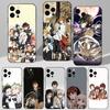 Чехол для телефона с аниме B-Bungo Stray Dogs для iPhone 16,15,14,13,12,11 Plus,Pro Max,XS,X,XR,SE,Mini,8,7 Мягкий силиконовый черный чехол
