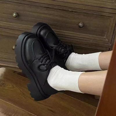 2025 весна и лето новые нишевые британские туфли на платформе, маленькие кожаные туфли, женская мода, повседневные, универсальные, на подошве-маффин, одинарные туфли, женские