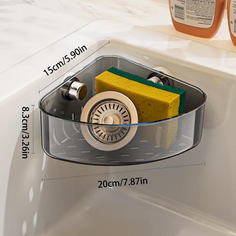 Гибкий угловой органайзер для кухонной мойки, экономящая место стойка для хранения, водонепроницаемый треугольный держатель для губки