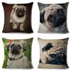 Both Sided Pug Dog Print Cushion Cover Decoration Pet Animal Pillow Case for Sofa Home Car Linen Pillowcase 45x45cm