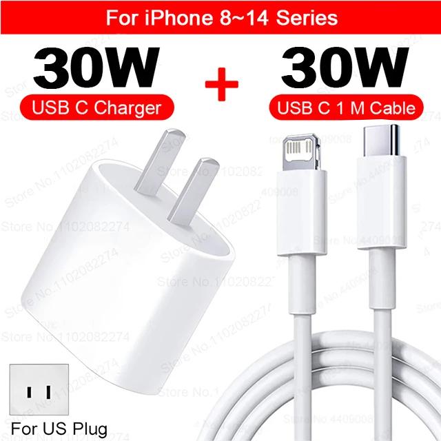 PD 30W быстрое зарядное устройство для iPhone 15 11 12 13 14 16 Pro Max Plus XR X XS Max быстрое зарядное устройство USB Type C кабель аксессуары для телефонов