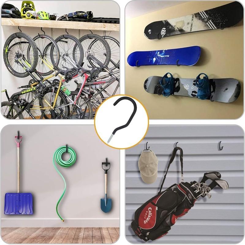 Wall Mounted Bike Hooks with Bolts Multi-functional Metal Hook for Garden Heavy Duty Hanging Baskets Home Ceiling Storage Tools