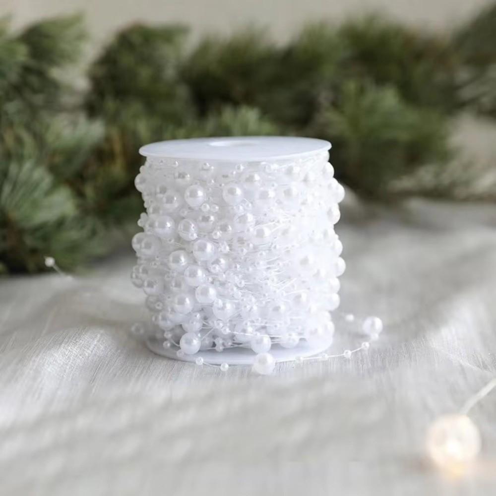 Новая жемчужная цепочка 10 м/рулон для DIY рождественских украшений, гирлянда из бусин, подвеска на елку для декора дома и комнаты