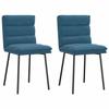 VidaXL Dining Chairs Set of 2 Blue Velvet, Chair, Living Room Chair, Accent Chair, Kitchen Chair, Dining Seat 4101292