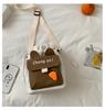Korean Style Cute Versatile Canvas Crossbody Bucket Bag for Women