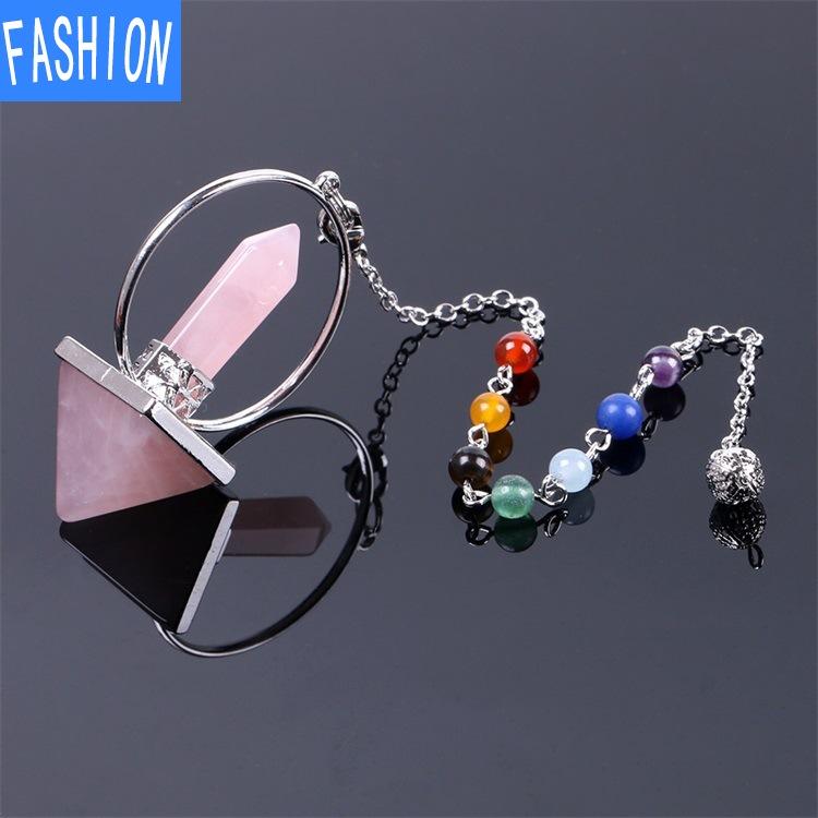 Бусины чакры, подвеска-пирамида из природного газа, маятник