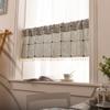 Mantle Curtain No Punching Decorative Coffee Curtain Partition Curtain Short Curtain Solid Color Plaid Curtain Finished Product