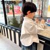Children's Shirt Solid Color Stand Up Collar Shirt Boys' Korean Top Coat Baby Trend