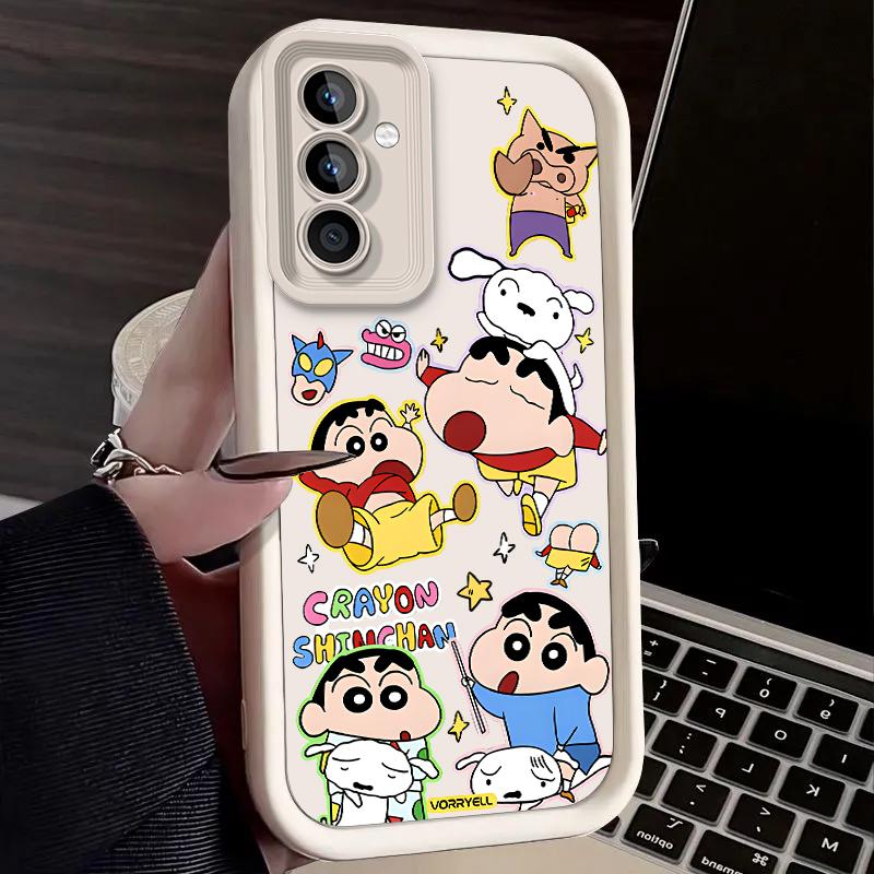 C-Crayon S-ShinChan Case for Samsung Galaxy S25 Ultra Plus S24 S23 S22 S21 S20 FE A73 A72 A71 A56 A55 A54 5G A52 A52S 4G Cover