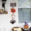 Wooden Halloween Pumpkin Ghost Plaque Funny Hanging Pumpkin Door Pendants Skeleton Bat Ghost Trick or Treat