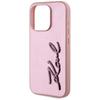Karl Lagerfeld Wrinkled Metal Signature Case for iPhone 15 Pro Max Pink