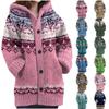 Womens Winter Sweaters Coat Button Down Hooded Knitting Sweatshirt Hoodies Loose Long Sleeve Warm Jacket Outwear
