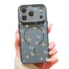 Роскошный чехол с принтом бабочек для iPhone 17 18 Pro Max Магнитный для Magsafe Гибридная крышка телефона с ощущением кожи для iPhone 16 15 14 13 Pro Max