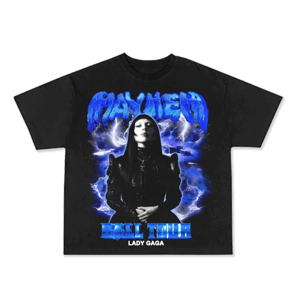Summer Trendy Men's T-shirt Lady Gaga Casual Cotton Tees Retro Lady Gaga Short Sleeve Tee Unisex Summer Y2k Tops Men's Clothing