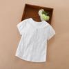 Летняя повседневная рубашка с коротким рукавом для девочек, топы для детей среднего и старшего возраста с квадратным вырезом в стиле колледжа