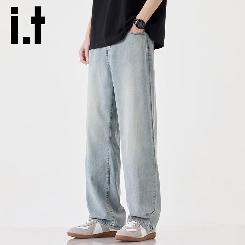 izzue it Men's Lyocell Cool-Touch Straight-Leg Jeans