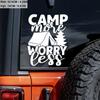 1pc Camp More Worry Less Camping Funny Car Sticker For Laptop Bottle Truck Motorcycle Van SUV Fishing Boat Skateboard Decals