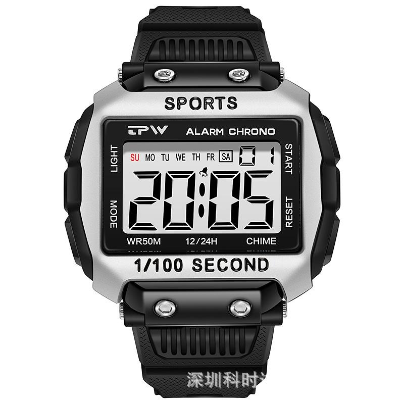 Цифровые часы, Спортивные часы для улицы, Водонепроницаемые часы для плавания 50 м, Будильник, Календарь, Хронограф, Светодиодные мужские часы AVE