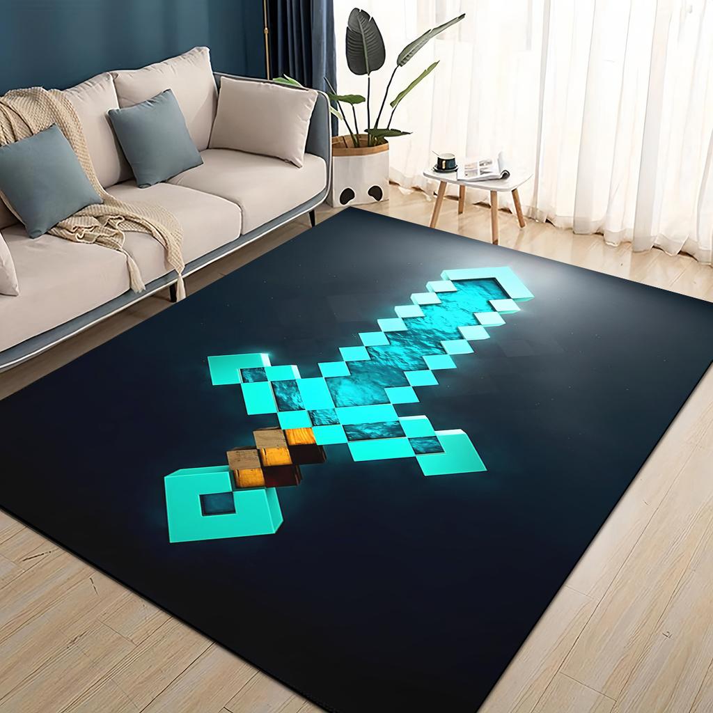 3D Мой Мир Строительная Игра Мультяшный Ковер Коврик для Гостиной Спальни Дома Украшение Дивана, Детский Игровой Нескользящий Напольный Коврик