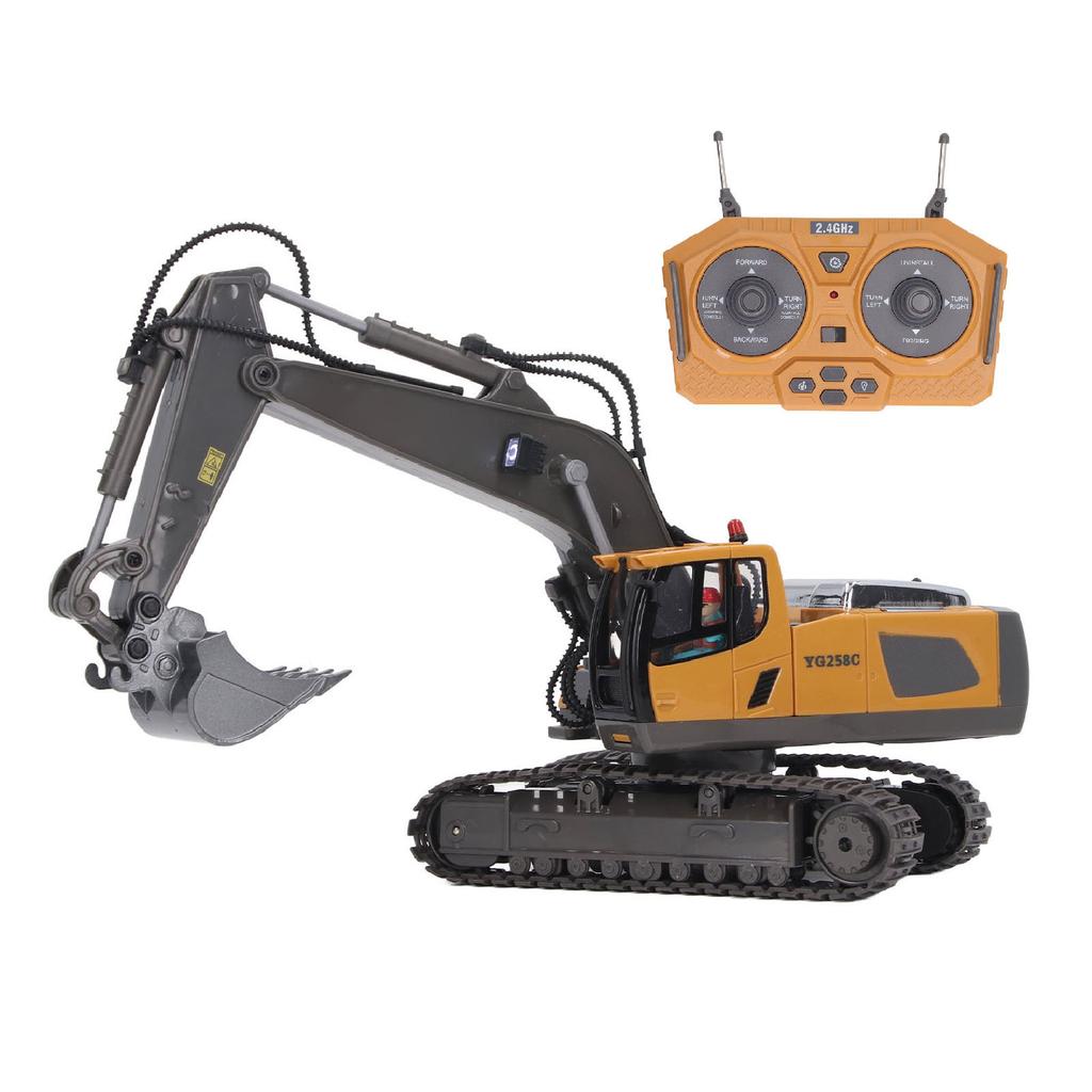 2.4G RC Excavator Toy Rotatable Full Functional Lighting Music Alloy Construction Tractor