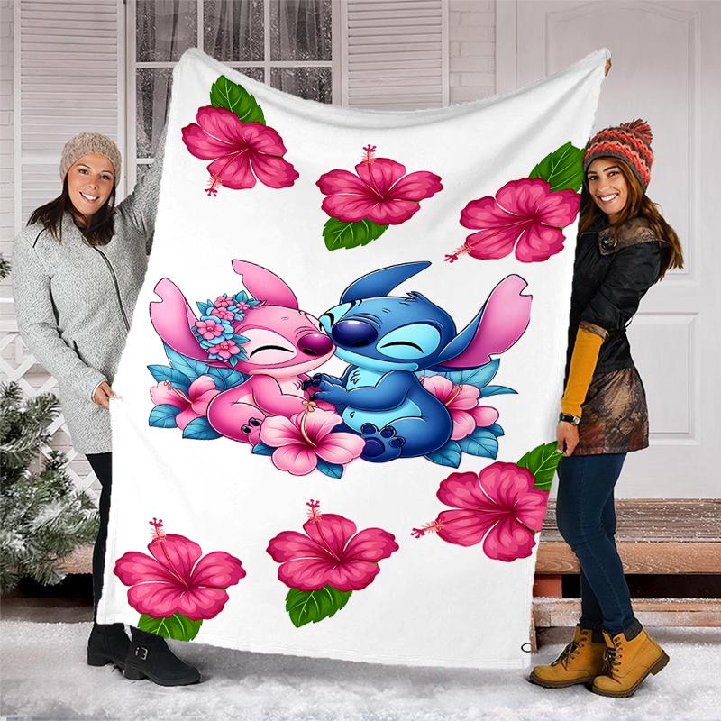 Stitch Fantasy Flannel Fleece Blanket Cozy Warm Throw Blanket For Couch Bed Travel All Season Use