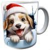 Керамические кофейные кружки с рождественским дизайном животных и узором в виде праздничной шапки Санты Для горячих напитков Праздничный подарок для дома P9YB