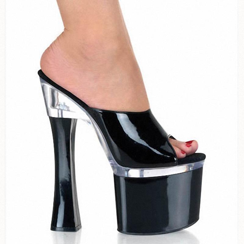 Женские туфли на толстом каблуке и водной платформе для танцев на пилоне 19 см для ночного клуба на высоком каблуке YKC