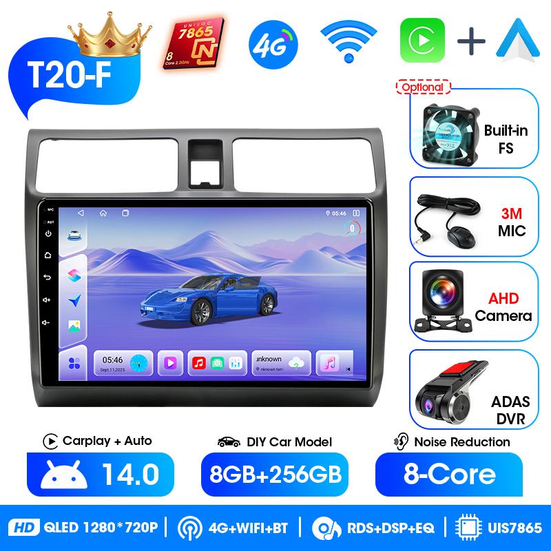 Srnubi 2Din Android14 Car Stereo Radio For Suzuki Swift 2003-2010 Wireless Carplay Android Auto Mirror Link BT 4G WiFi Head Unit