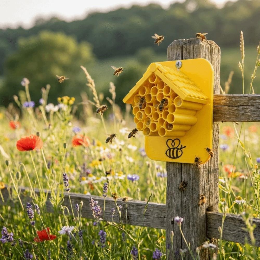 Eco-friendly Garden Bee House Plastic Bee Nesting Houses Outdoor Hanging Beehive Garden Decor