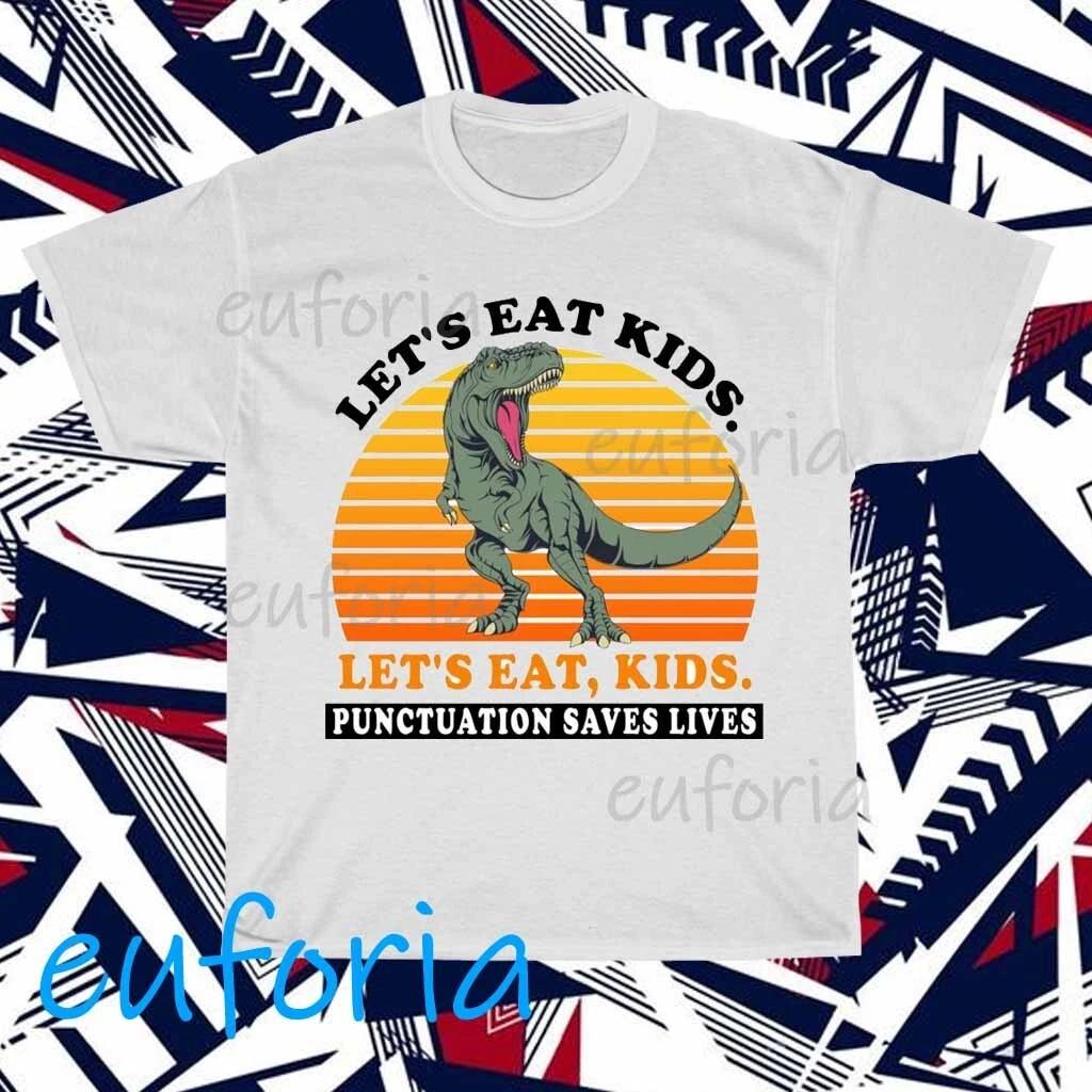 Новая детская футболка с логотипом Lets eat Funny Размеры от S до 5XL