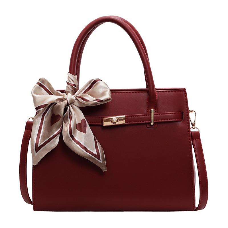 Стильная красная сумка-тоут для поездок на работу, большая вместимость, на плечо, мессенджер