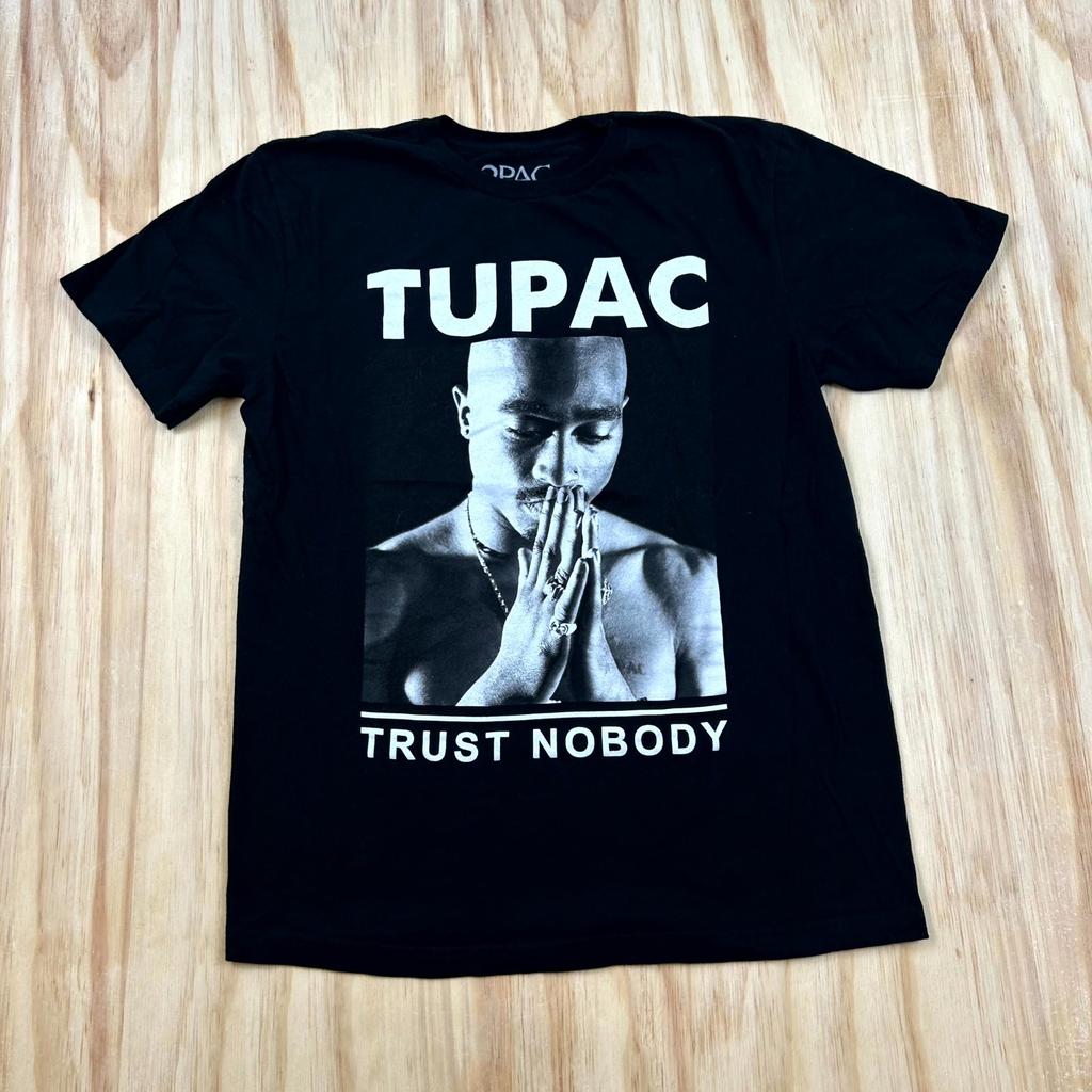 Мужская футболка 2Pac Trust Nobody, размер M, черная, с принтом, хлопок, короткий рукав, ретро, хип-хоп, унисекс