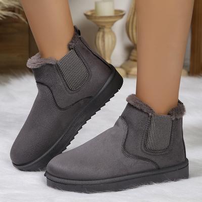 2024 зимние женские короткие плюшевые теплые зимние ботинки повседневная обувь новые замшевые меховые ботинки челси ботильоны на плоской подошве женская обувь на платформе Botas