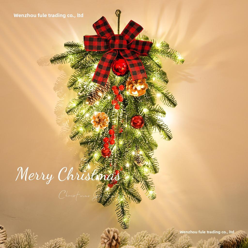 Christmas Ornaments Wreath Pendant Christmas Tree Wreath Home Hotel Scene Arrangement Door Pendant Pendant