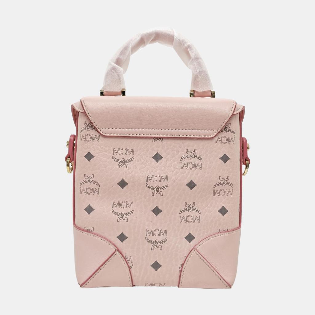 [Pre-Owned] Berlin Small Pink Coated Canvas Printed Crossbody Bag - Very Good #XP7IH3