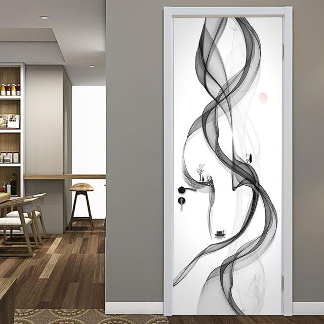 3D съемные стикеры на дверь с пейзажем Vinilos Para Puertas Клеящиеся обои Художественные фрески для дверей Библиотека Современный декор для дома