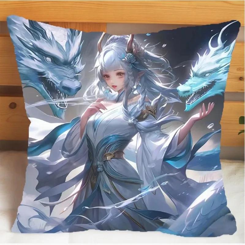 Arena of Valor Honor of Kings Xi Shi Подушка и наволочка Чехол для подушки-подушки Двусторонняя печать Плюшевые декоративные подушки 40x40см