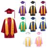 Kids Kindergarten Graduation Gown Cap Uniform with Badge Tassel Preschool Church Robe Uniform Outfit for Boys Girls