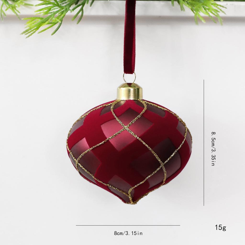 Christmas Tree Ornament Delicate Holiday Hanging Decoration Hanging Bauble Gold Glitter Matte Christmas Ball For Holiday Decor