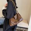 Women's Soft Leather PU Crossbody Bag Large Capacity Golden Chains Versatile One Shoulder High Quality