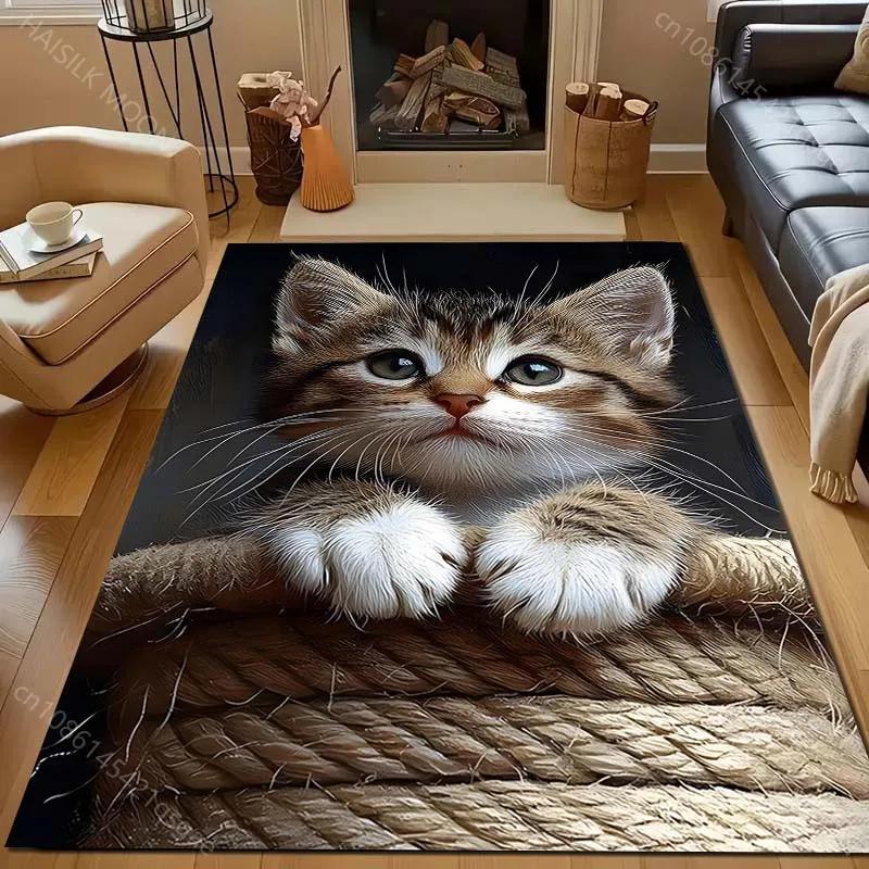 3D Милый Котенок Узор Ковер Коврики для Спальни Гостиной Дивана, Коврик для Учебы Йоги Нескользящий, Несколько Размеров на Выбор Доставка на Следующий День