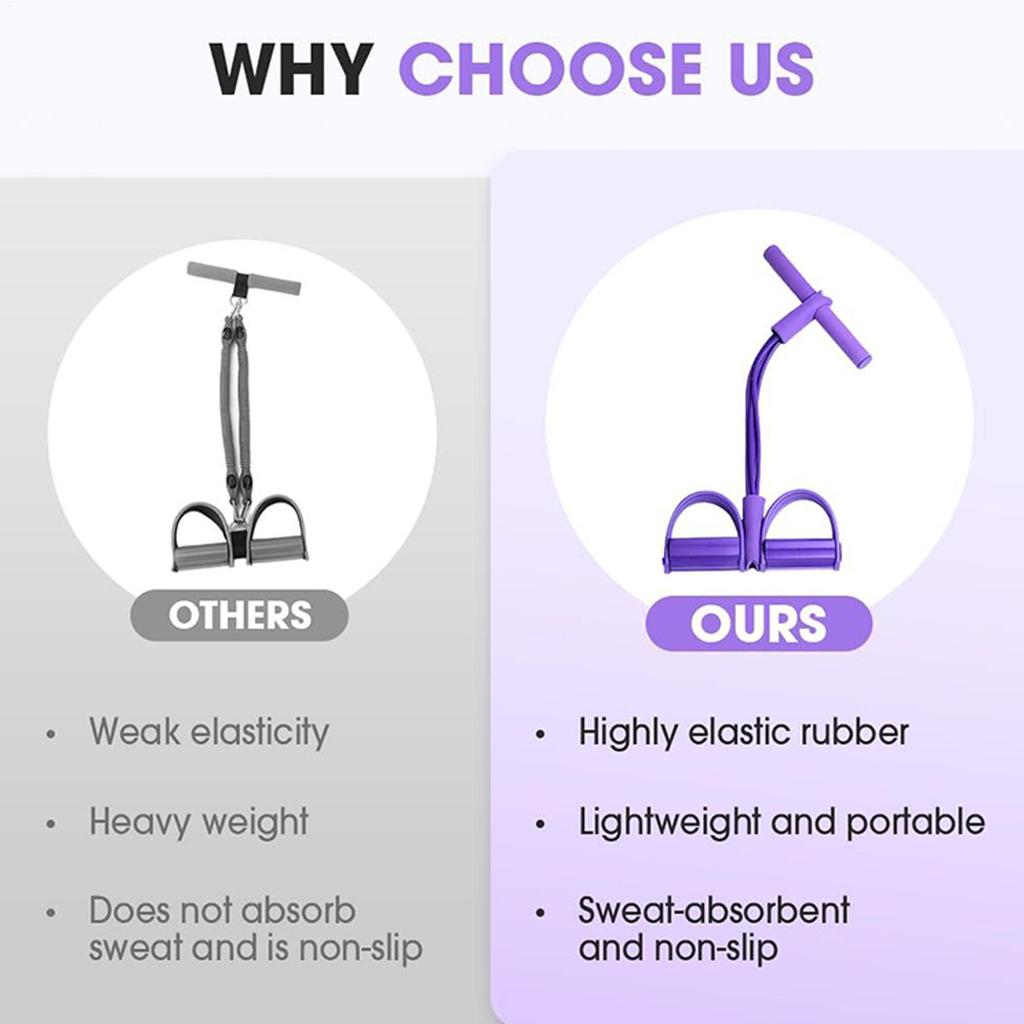 Эспандер для йоги Педальный тренажер 4-трубный эластичный трос для подтягивания Тренажер для сопротивления Эспандеры для живота талии рук Оборудование