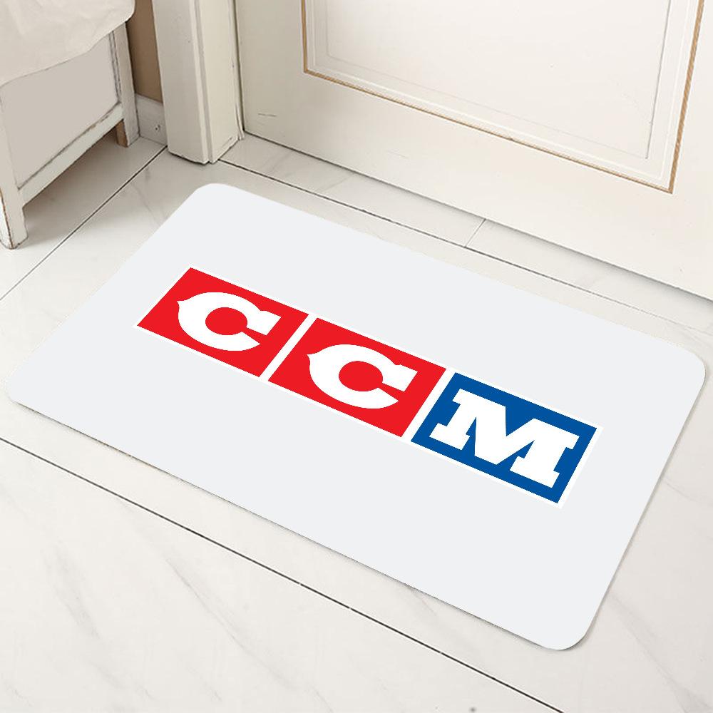 CCM Ретро Логотип Хоккея на Льду Нескользящий Микрофибровый Коврик для Двери Прочный Моющийся Напольный Коврик для Прихожей Ванной Гостиной Кухни Всесезонный